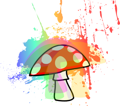 psychedelic mushroom art graphic